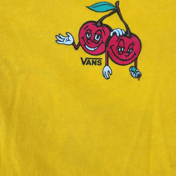 VANS Adult M Tshirt yellow with cherries - Picture 3 of 4
